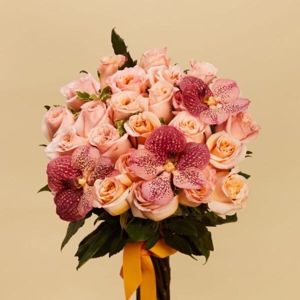 Buchet 25 trandafiri și vanda